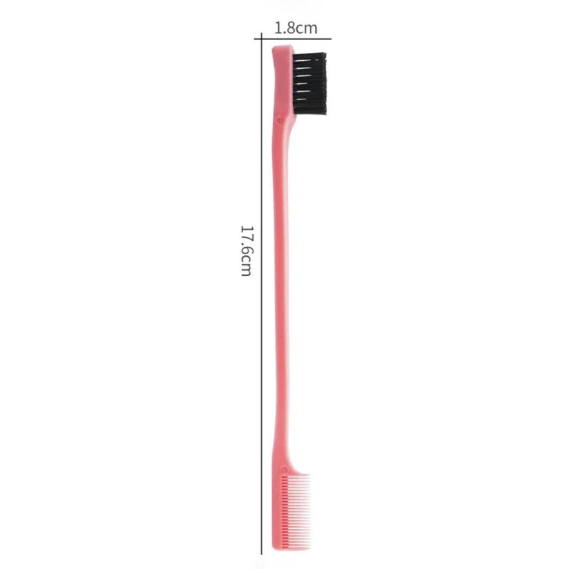 Hair Edge Brush Comb 2-in-1, Double-Sided Edge Control Brush with Comb