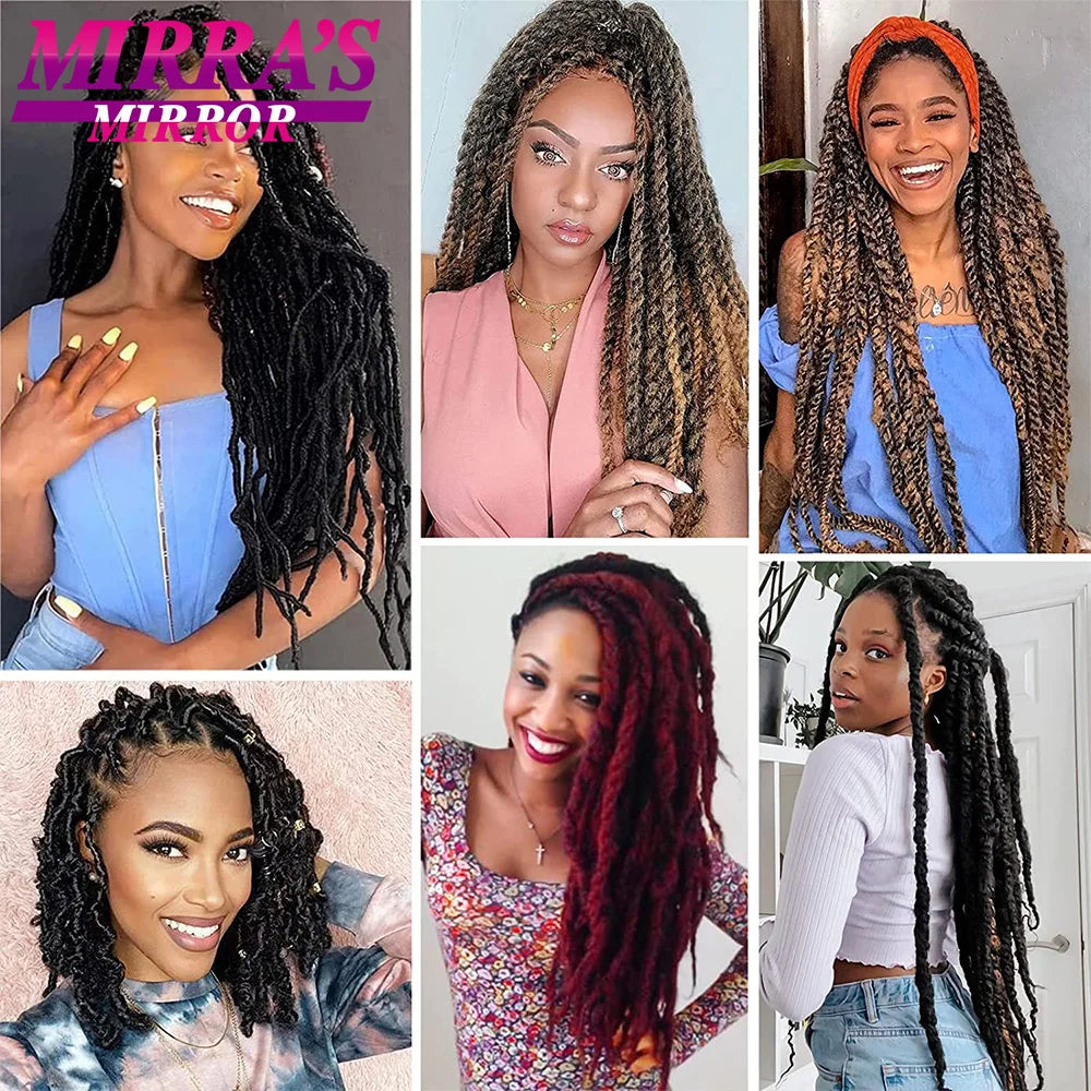 Marley Twist Braiding Hair 18/24 Afro Kinky Curly Faux Locs Crochet Synthetic