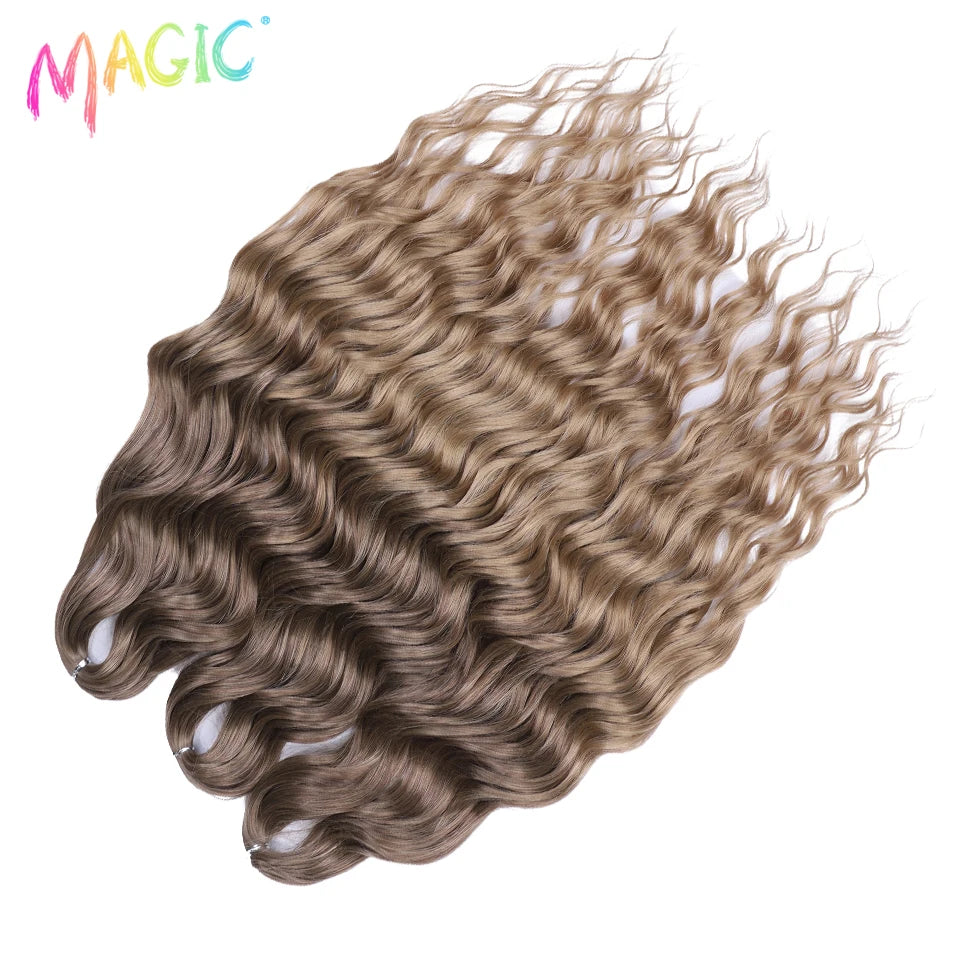 Water Wave Braiding Hair Extensions Ombre Blonde Deep Afro Curl Twist Crochet