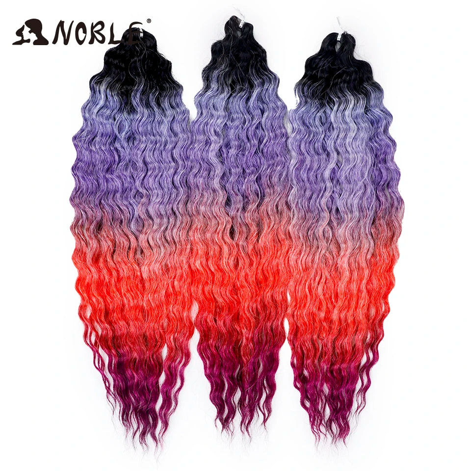 Synthetic Twist Crochet Curly Hair Water Wave Braid Ombre Blonde Brown Deep