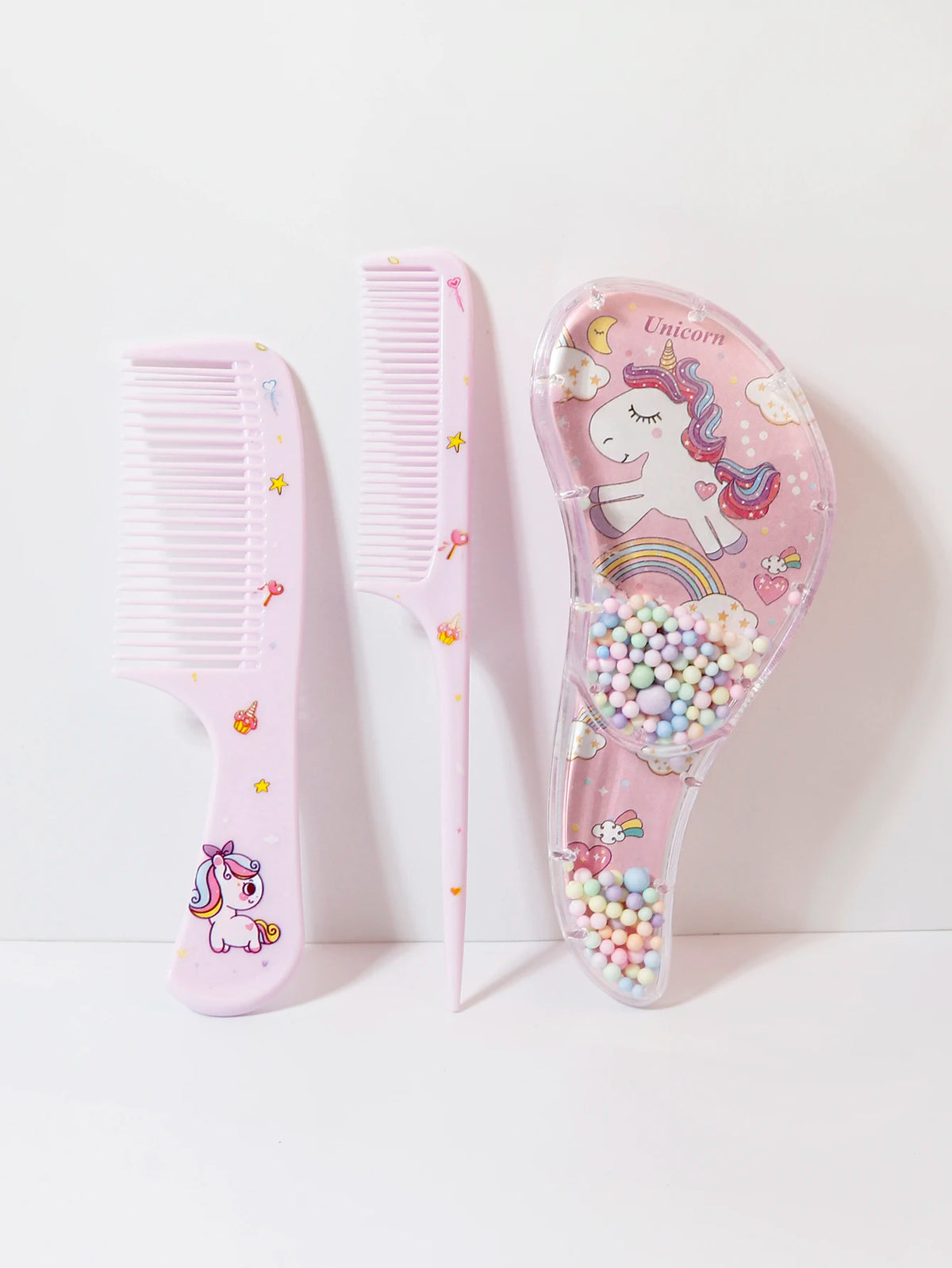 3pcs cartoon Comb Set, Wet and Dry Dual-Use, Hair Styling, Suitable for Any Hair Texture, Gift Set