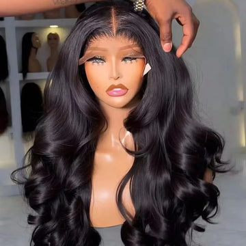 Density Body Wave Lace Front Wigs, 13x4 Closure Gluless Transparent Human Hair