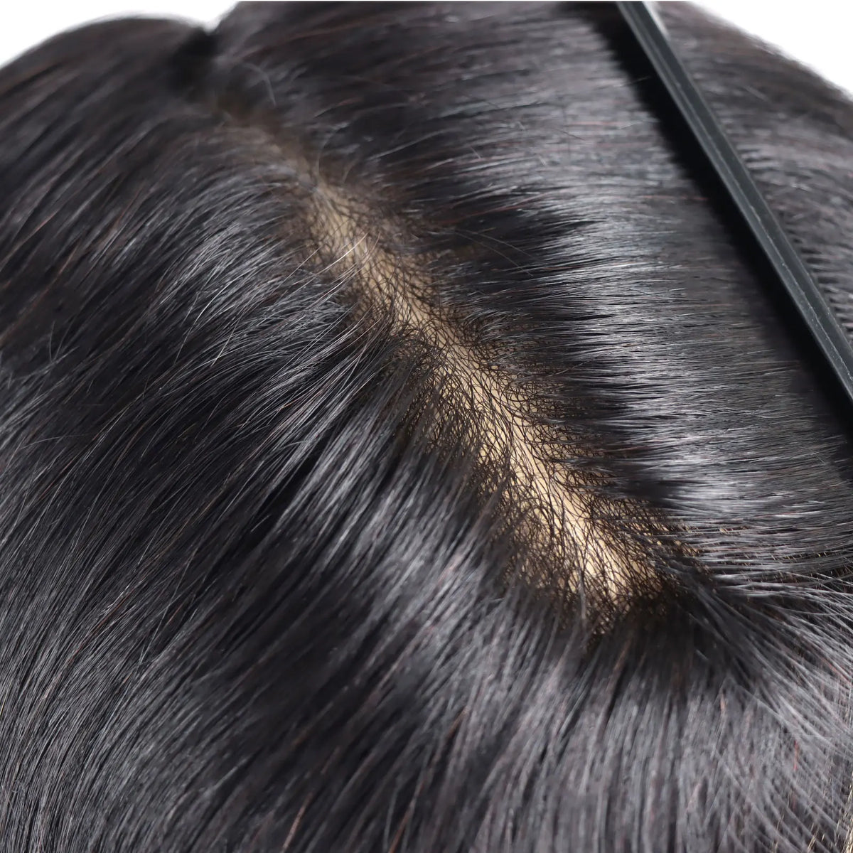 0.08-0.10MM Full Skin PU Toupee V Loop Human Hair Men's Wigs Capillary