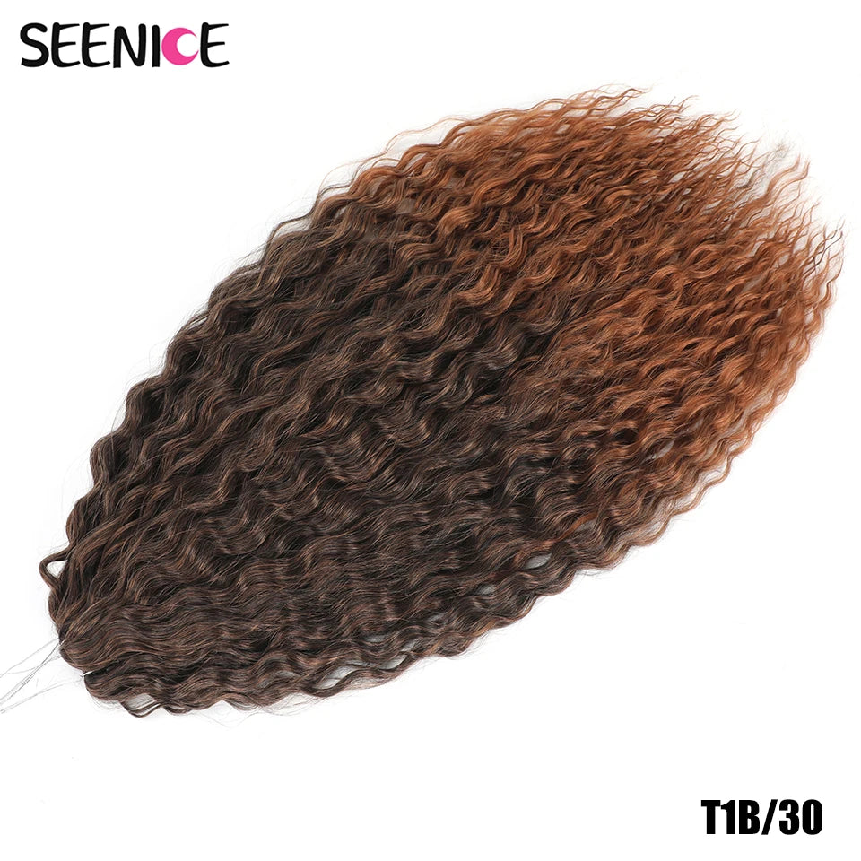 African Curls Synthetic Water Wave Twist Crochet Braiding Hair, Afro Curl, Ombre Blonde Pink Deep Wave
