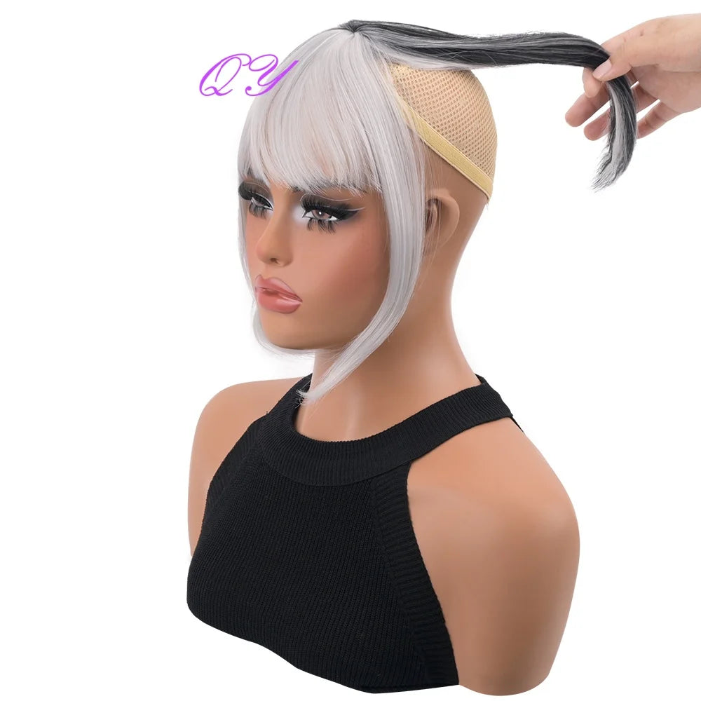 Bangs Wig 's Synthetic Gray White Used Daily Or Cosplay Party Hairstyles