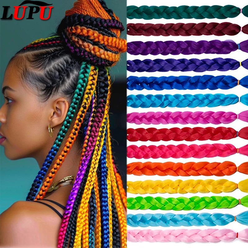 Rainbow Weaving Hair Extensions Synthetic Professional Large Color