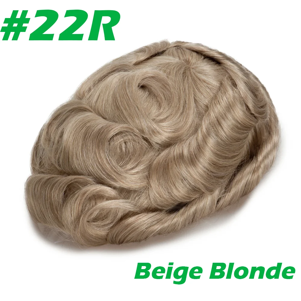 Lace with PU Men Toupee Hair Prosthesis Breathable Natural Human Hair Toupee Wig