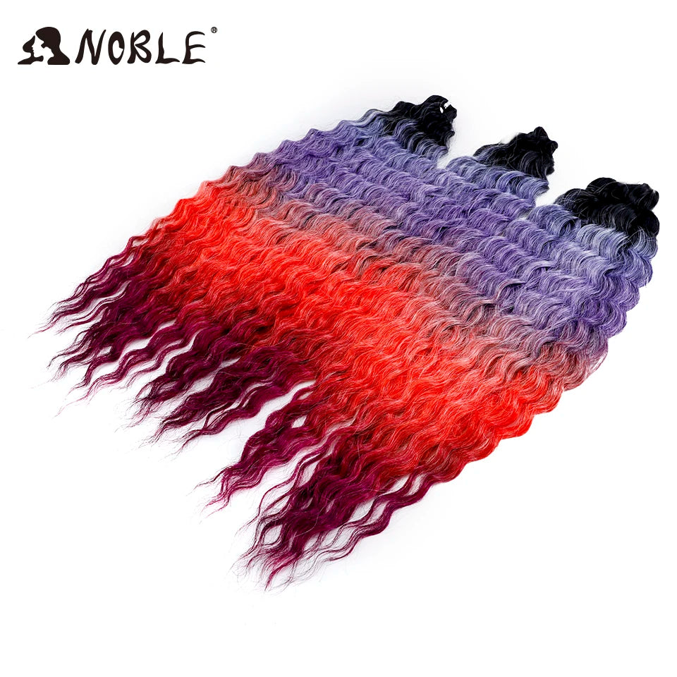 Synthetic Twist Crochet Curly Hair Water Wave Braid Ombre Blonde Brown Deep