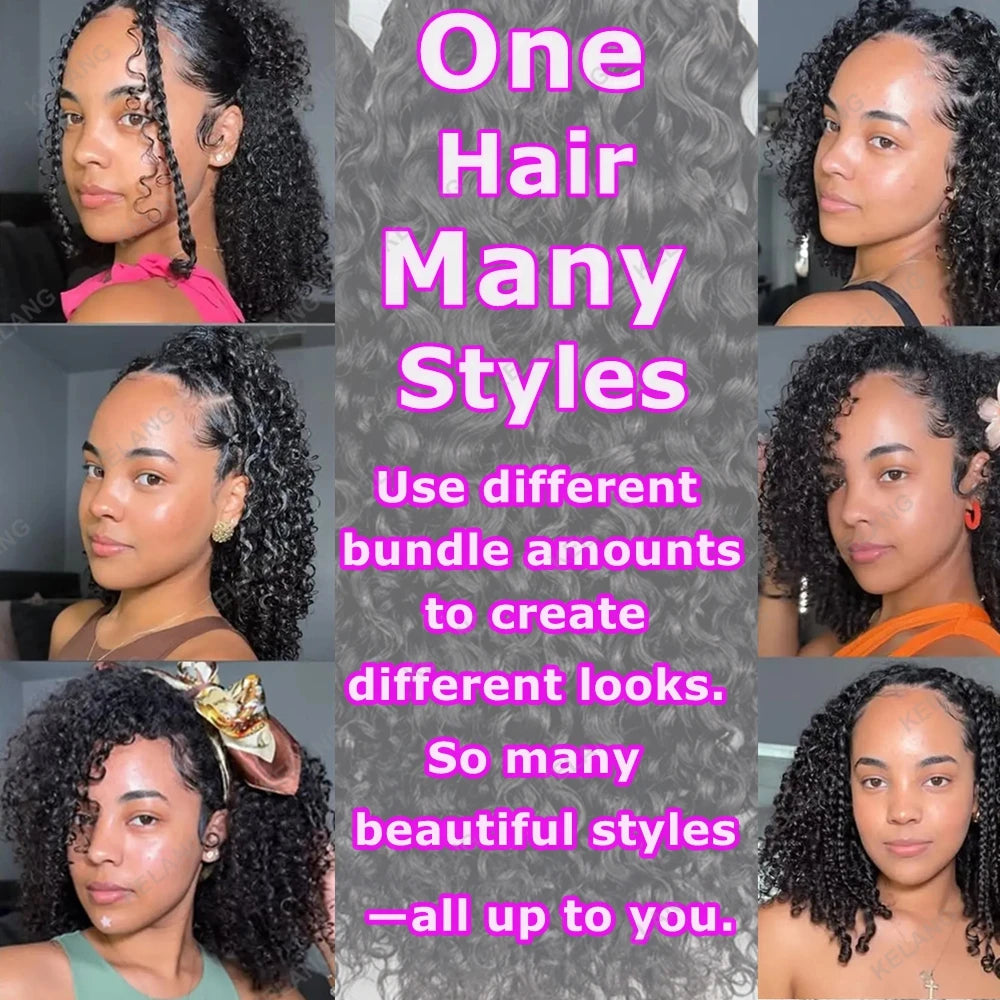 Crochet Human Hair Knotless Preseparated Tight Kinky Curly Deep String Prelooped Feather
