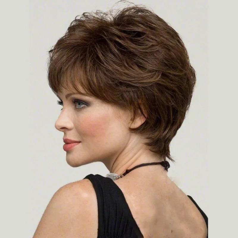 Wig Grandma Grey Short Curly Hair The Elderly Woven Synthetic Fiber Temperature