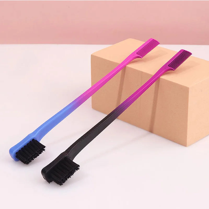 Dual Hair Edge Brush Teasing Comb 3N1 Control Holiday Gift Edges Baby