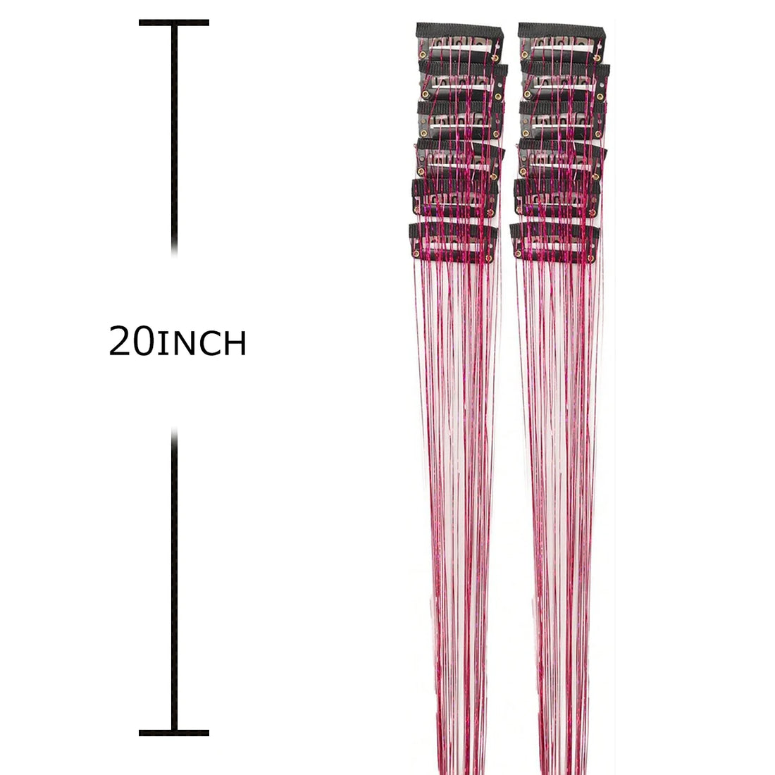 Synthetic Hair Tinsel Clip in 20Inch Glitter Kit Heat Resistant Shiny Sparkle