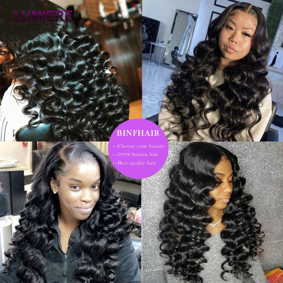 15A Loose Deep Wave Bundles Frontal Closure Peruvian Hair Raw Virgin Human