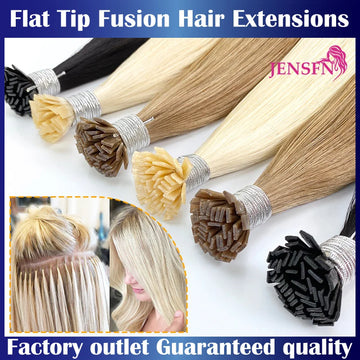 Flat Tip Hair Extensions Remy, 100% Human Keratin Straight Pre Bonded Wigs