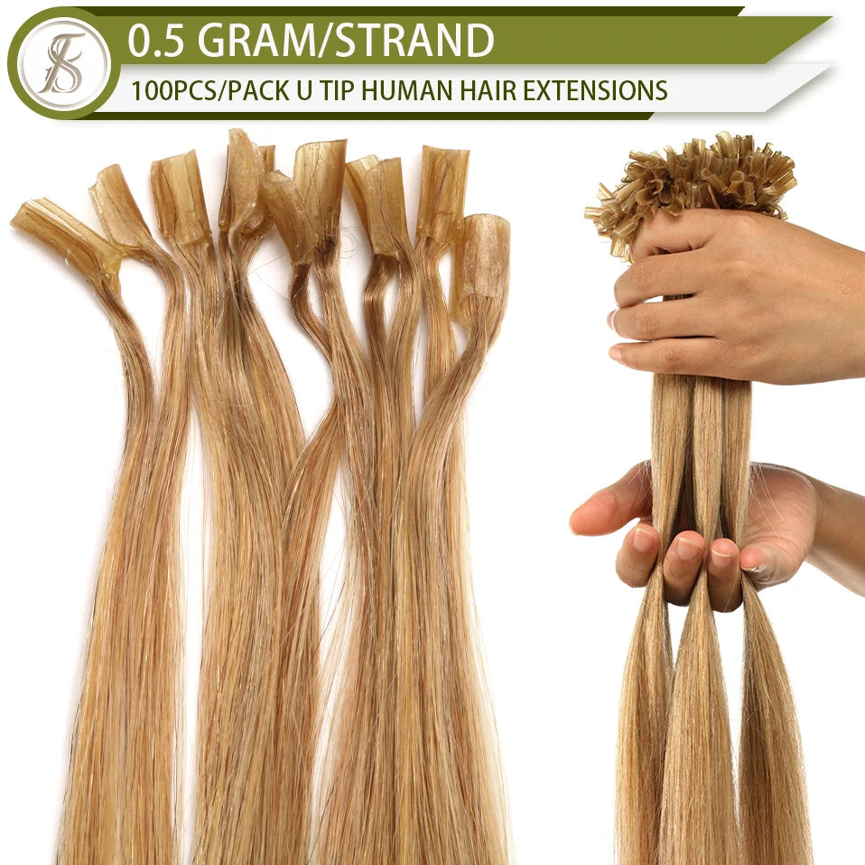 U Tip Hair Extensions 50g Microlink Keratin Fusion Human Capsule Pre Bonded