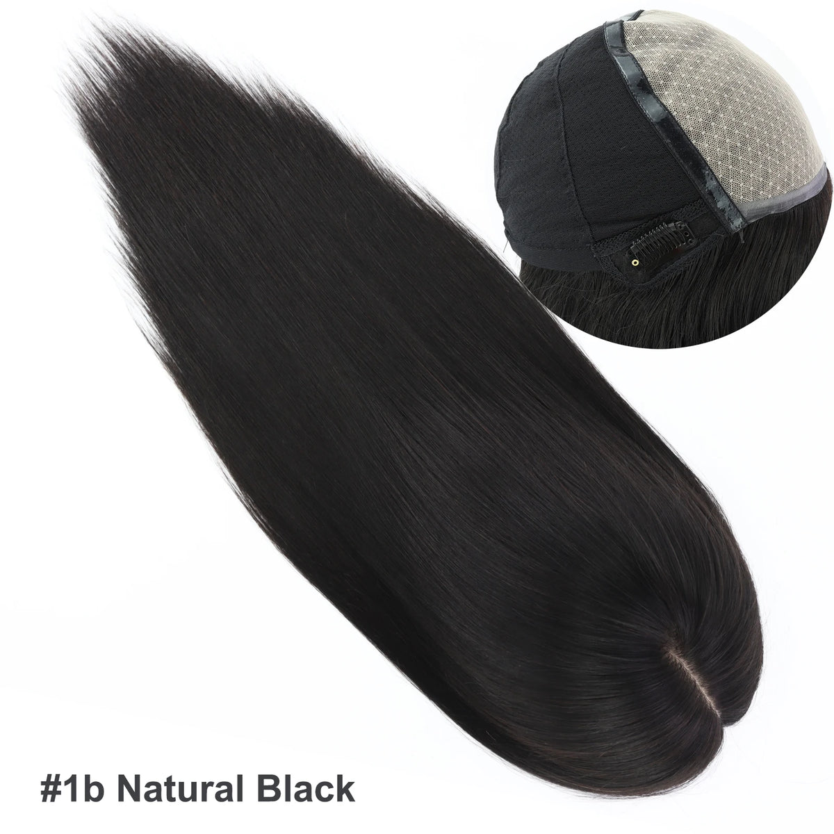 Straight Human Hair Silk Top Wig, 6x6, PU Front, Realistic Scalp