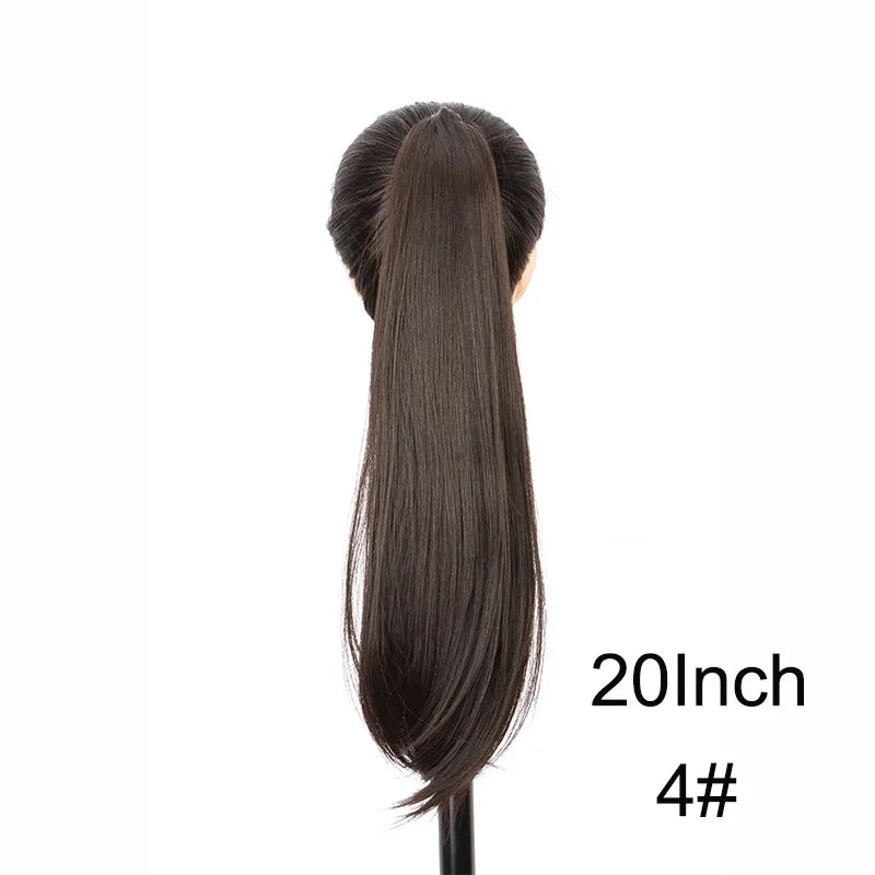 16Inch/20Inch Synthetic Wig Female Slightly Curver Ponytail Hair Extension Claw Clip in Ponytail Hairpice