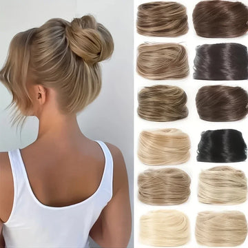 Human Hair Buns Ponytail Hairpiece Brazilian Pieces Bun Scrunchies Updos Donut Chignon
