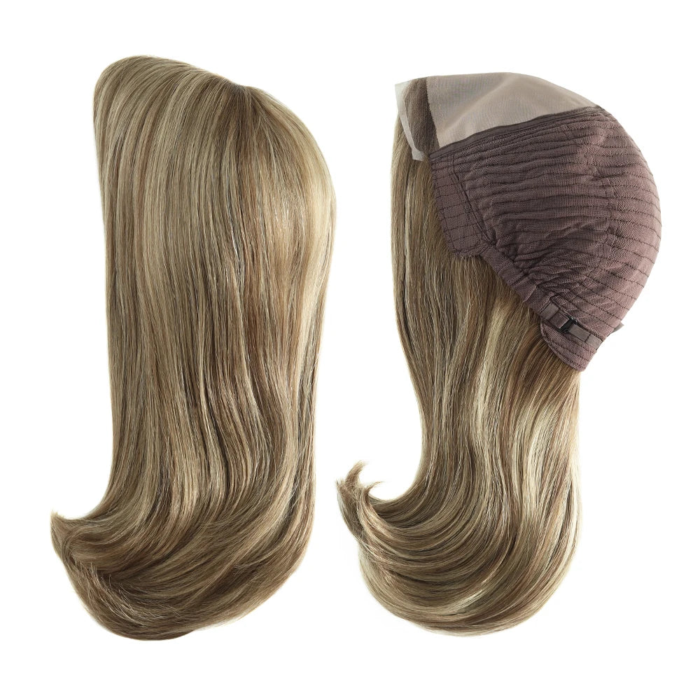 MT11-14.5" Natural 100% Human Hair Wig 1/2" Lace Front Chinese Cuticle Remy Hair Blond Wig