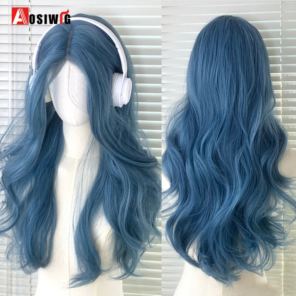 Blonde Twin Ponytail Princess Cut Natural Short Hair Synthetic Wigs Bangs Heat