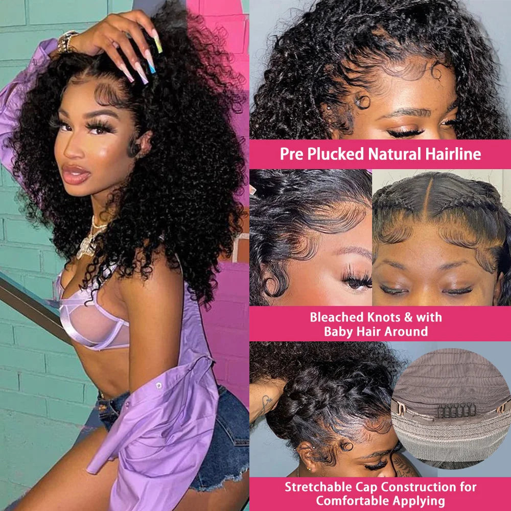 Afro Kinky Curly Human Hair Lace Front Wig — 13x4 Lace, Pre-Plucked