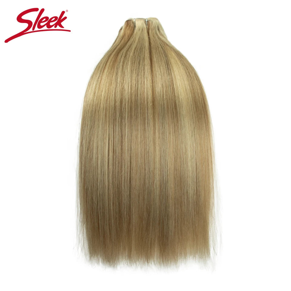 Sleek Peruvian Straight Human Hair Double Drawn Natural Weave Bundles Brown Remy