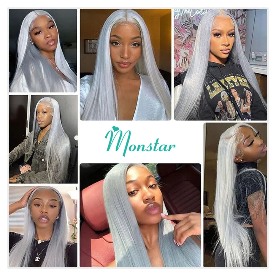 Grey Lace Fronts Wigs Human Hair 613 HD Frontal, 13x6 Vietnamese Raw