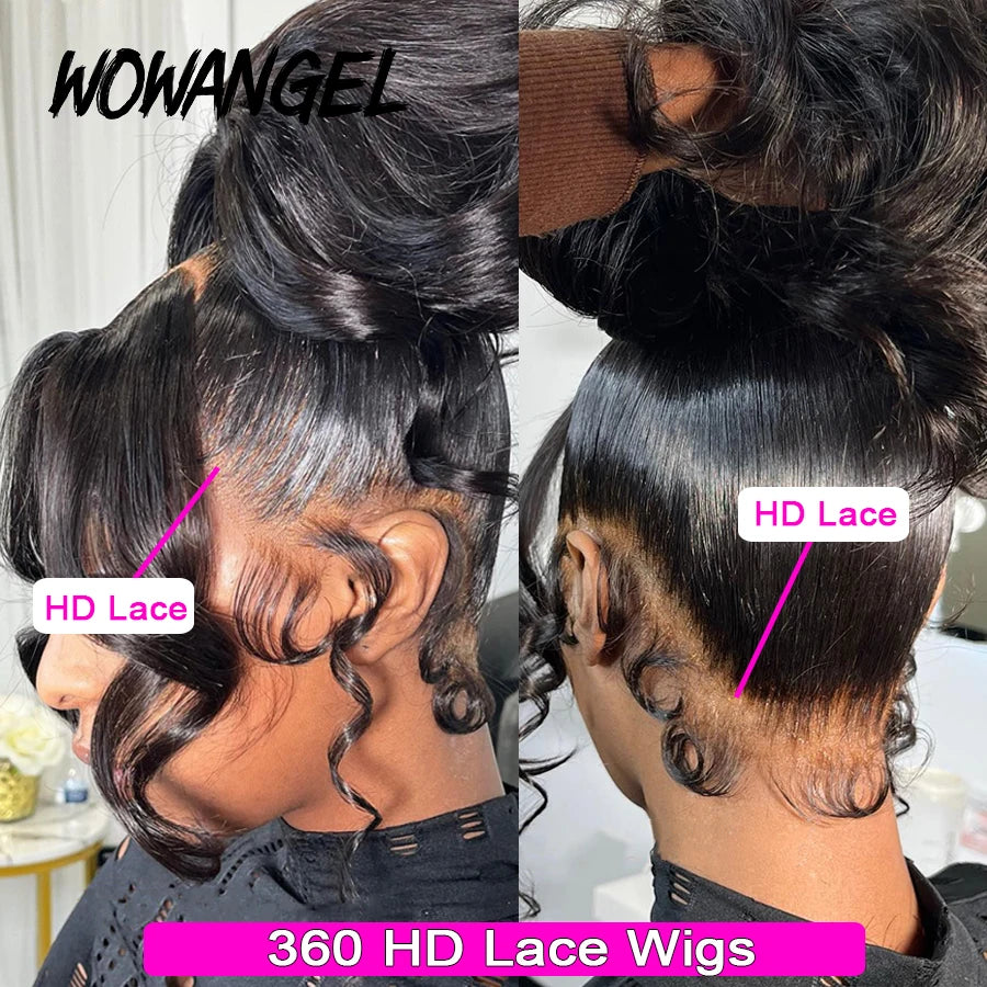 HD Lace Frontal Wigs Body Wave Full Human Hair Pre Plucked Peruvian
