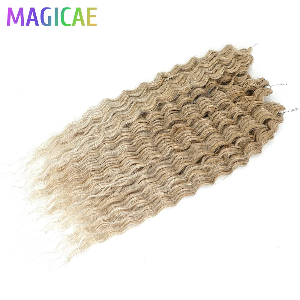 22Inches 300Grams Ariel Deep Water Twist Braids Crochet Protein Hair Orange Blond
