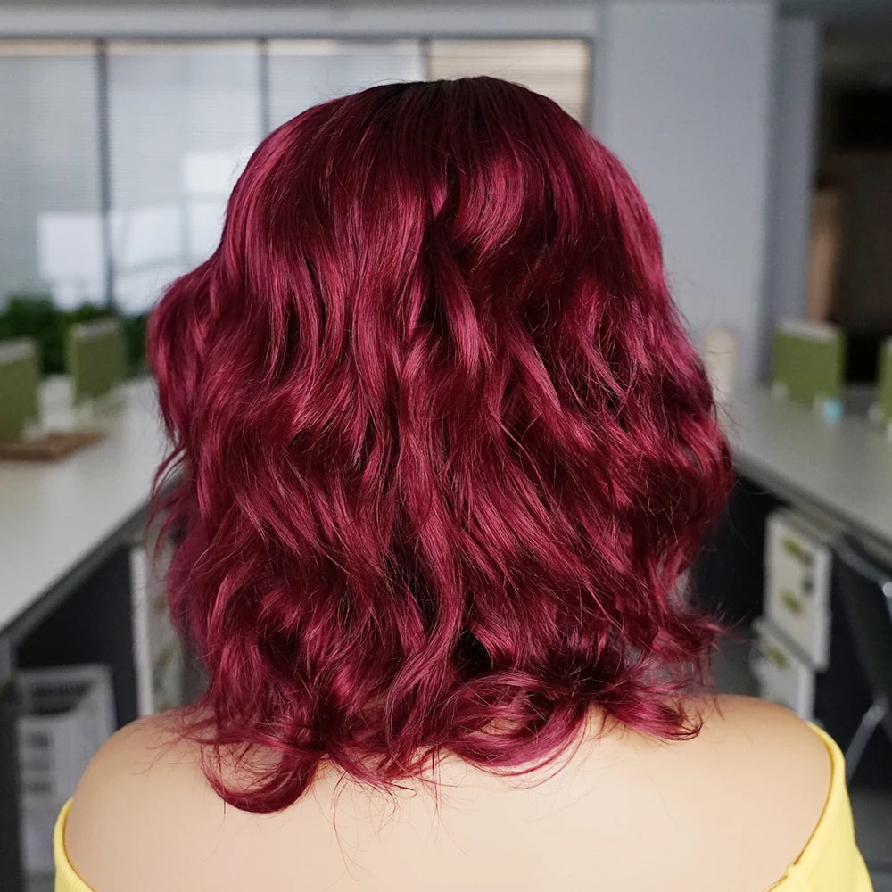 Short Full Wig, 100% Human Hair Body Wave Romance Curl Loose Style
