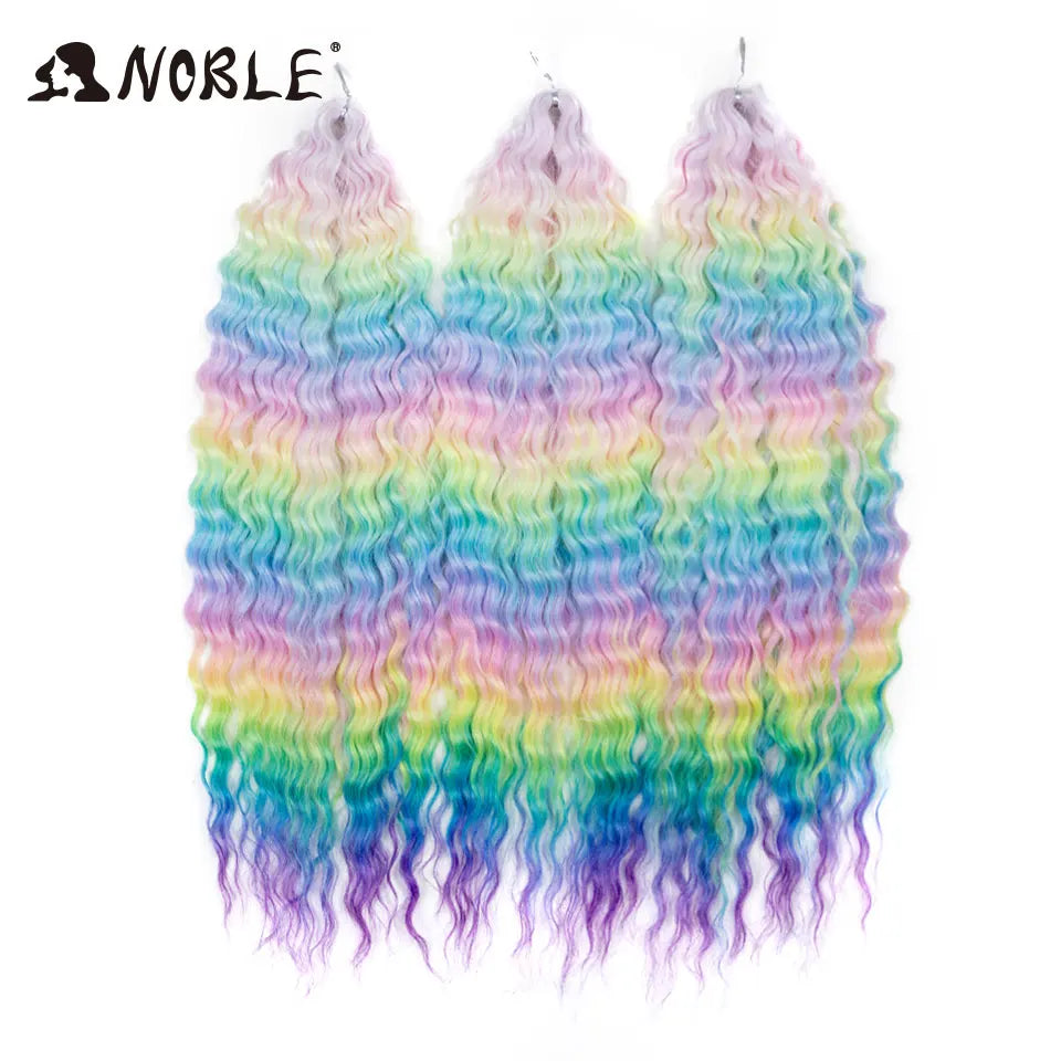 Synthetic Twist Crochet Curly Hair Water Wave Braid Ombre Blonde Brown Deep