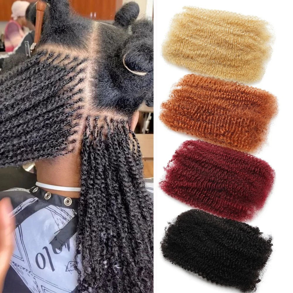 Afro Kinkys Bulk Human Hair Dreadlock Extensions Loc Repair Braiding Twist Tight