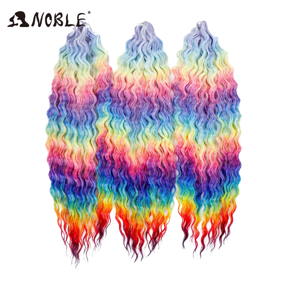 Synthetic Twist Crochet Curly Hair Water Wave Braid Ombre Blonde Brown Deep