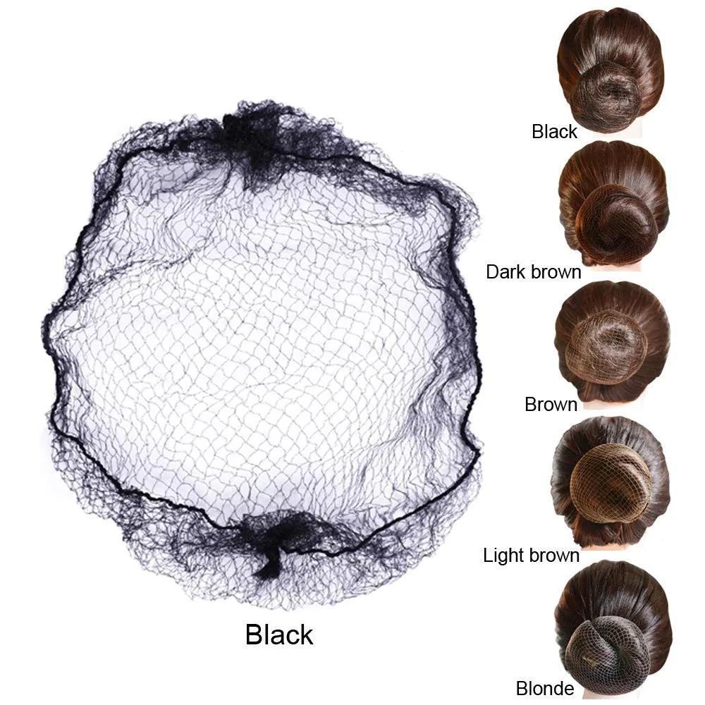 Nylon Hair Net Bun Black Blonde Brown 5mm Durable Mesh Styling Tool