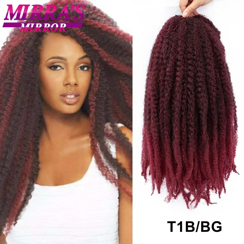 Marley Twist Braiding Hair 18/24 Afro Kinky Curly Faux Locs Crochet Synthetic