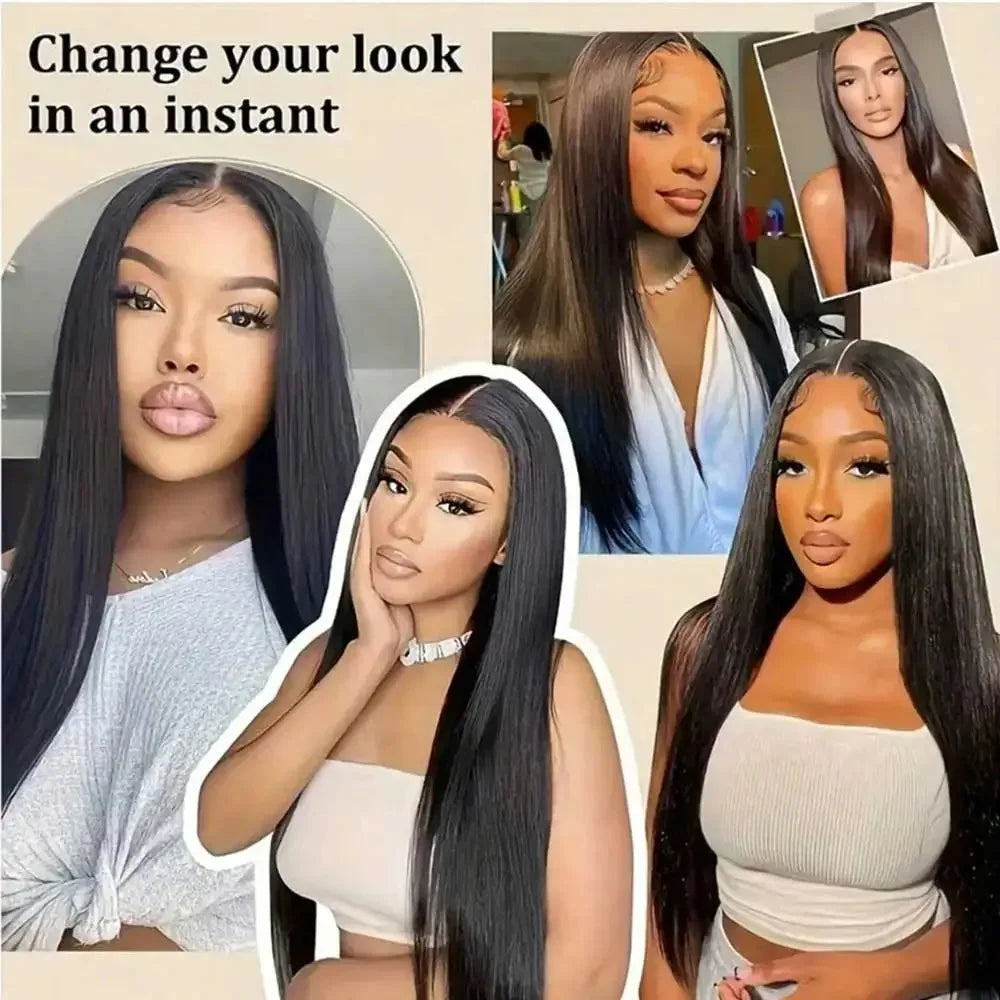 40 Inch Straight Human Hair HD Lace Frontal Wig, 13x4, Glueless, Pre-Cut, 250% Density