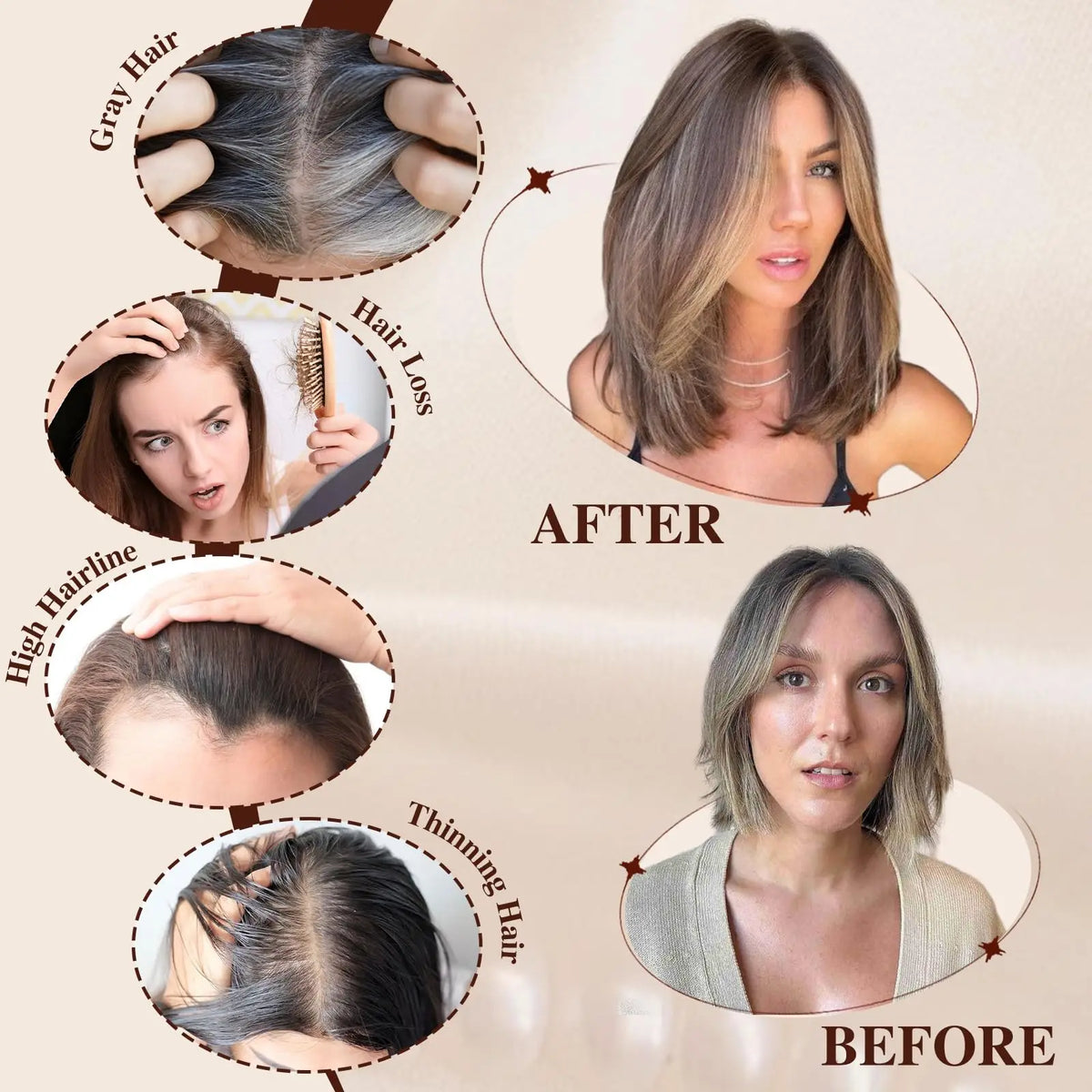 100% Human Hair Topper Machine Made Clip-in Hairpiece Wig Volume Colors Fast