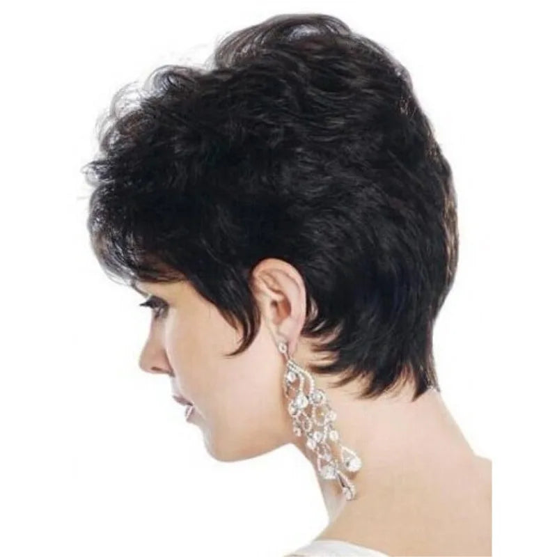 Wig Grandma Grey Short Curly Hair The Elderly Woven Synthetic Fiber Temperature