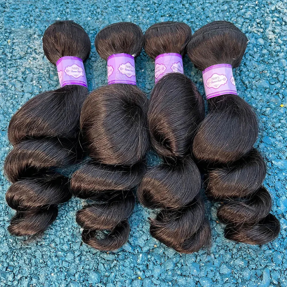 Loose Wave Bundle Human Hair Weave Unprocessed Virgin Wavy Weft Big Spiral