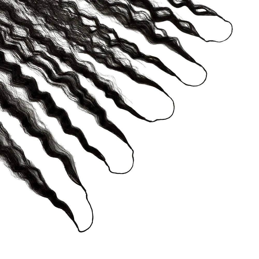 Burmese Curly Feather Crochet Human Hair Extensions Pre Looped Pre Separated Knotless Hair For Braiding