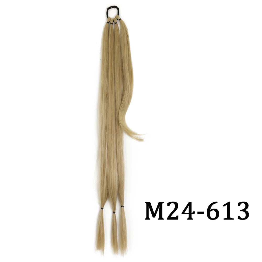 DIY Ponytail Extensions Synthetic Boxing Braids Ponytail Hair Rope High Temperature Fiber Black Brown Ponytail