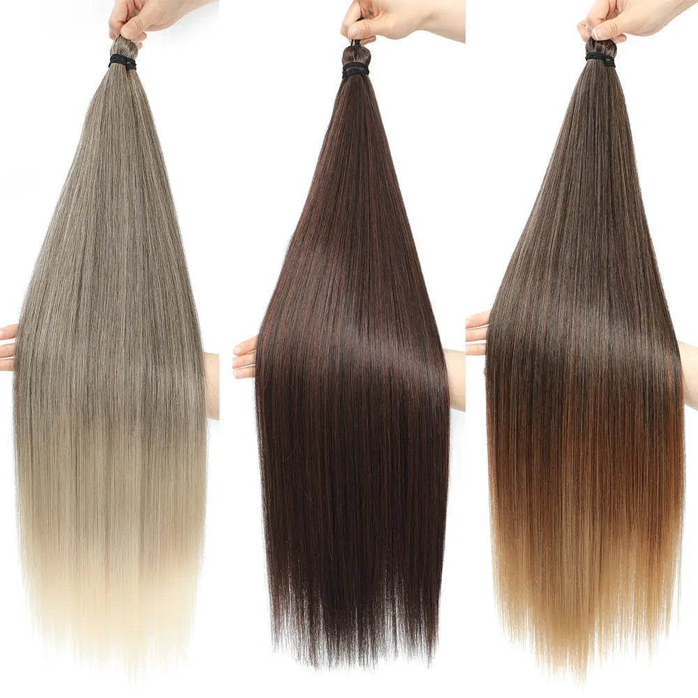 Straight Pony Hair Bundles Crochet Braids Synthetic Braiding Soft Extensions