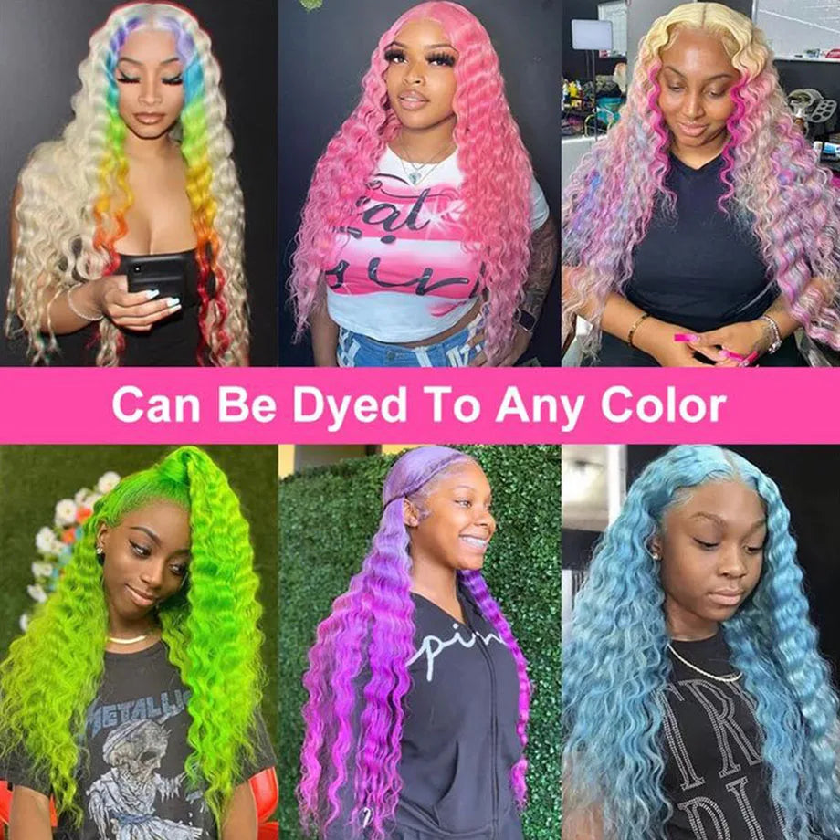 613 HD Lace Frontal Wig, 13x6 Deep Wave Front Human Hair Blonde