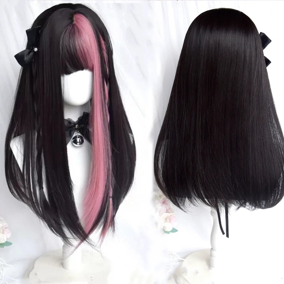 Blonde Twin Ponytail Princess Cut Natural Short Hair Synthetic Wigs Bangs Heat