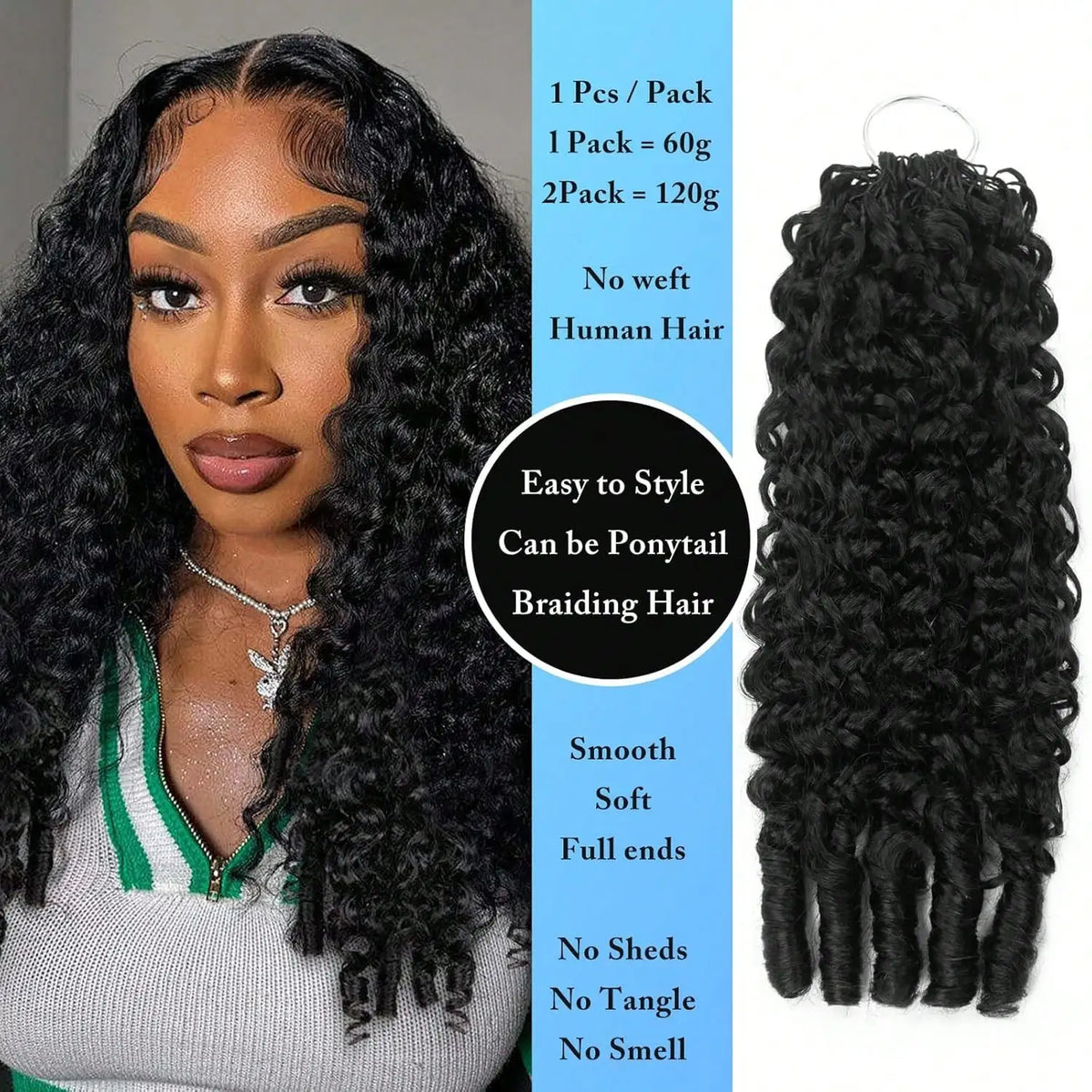 Natural Color Burmese Curly Crochet Human Hair Extensions Soft Silky Bouncy Texture