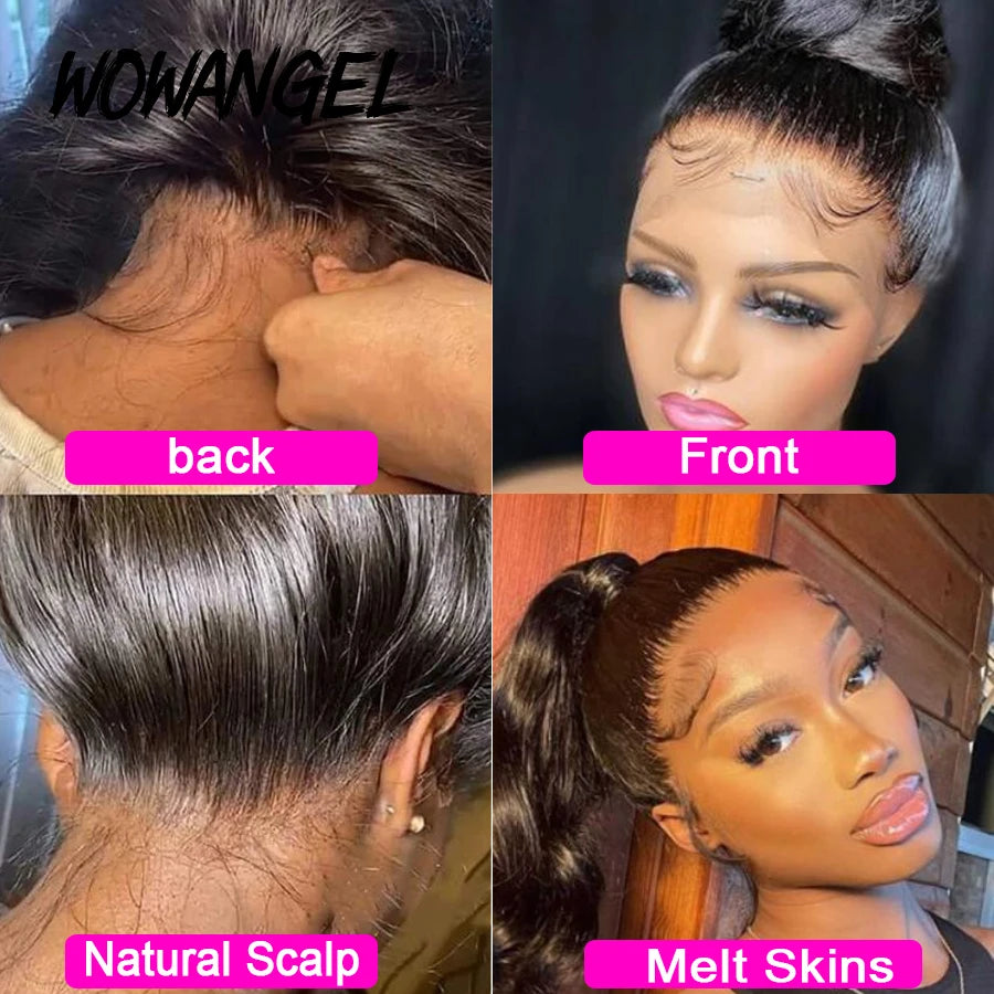 HD Lace Frontal Wigs Body Wave Full Human Hair Pre Plucked Peruvian