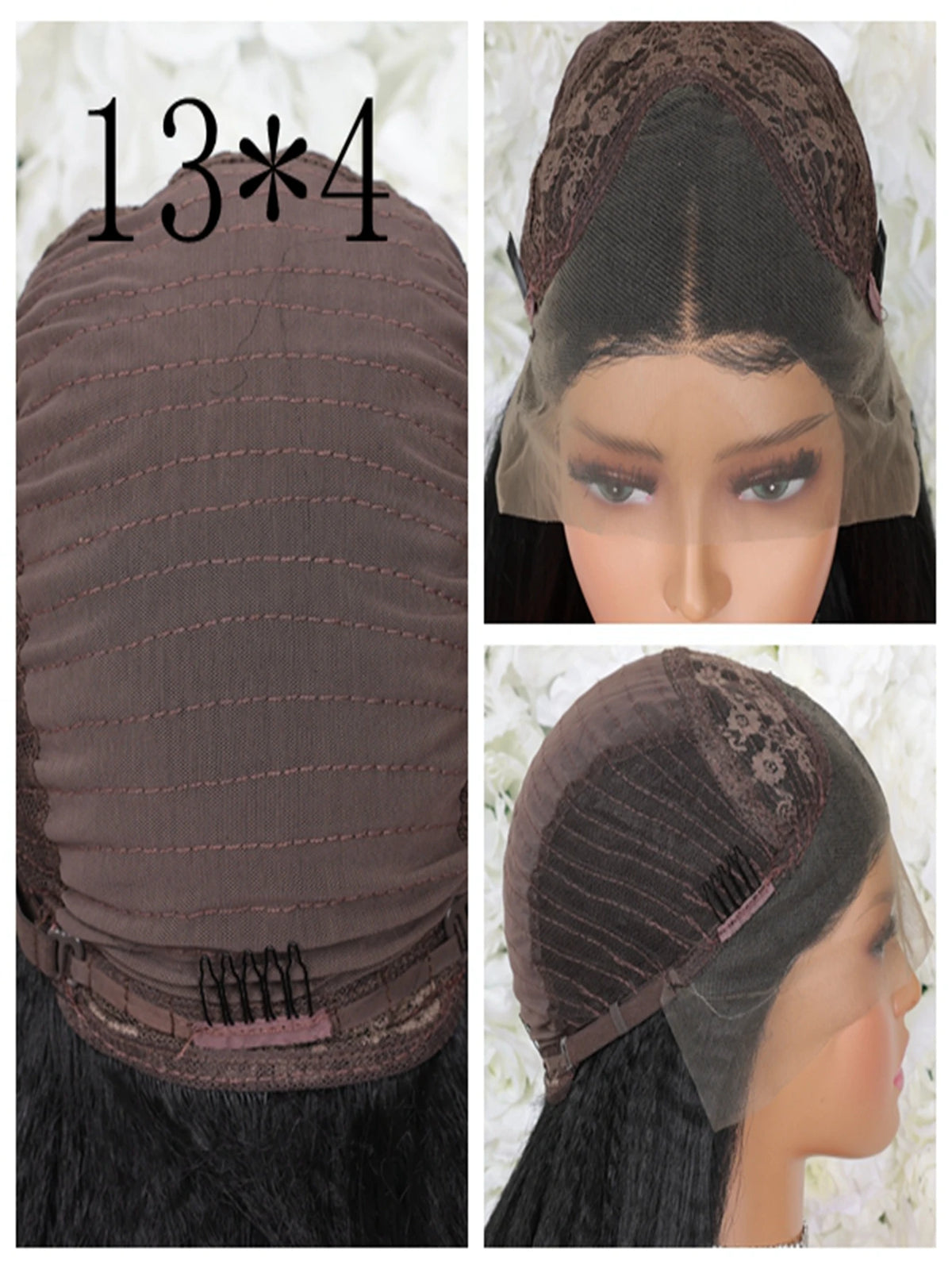 Deep Curly Black Color Short Bob Blunt Cut, 13x4 Lace Frontal Synthetic