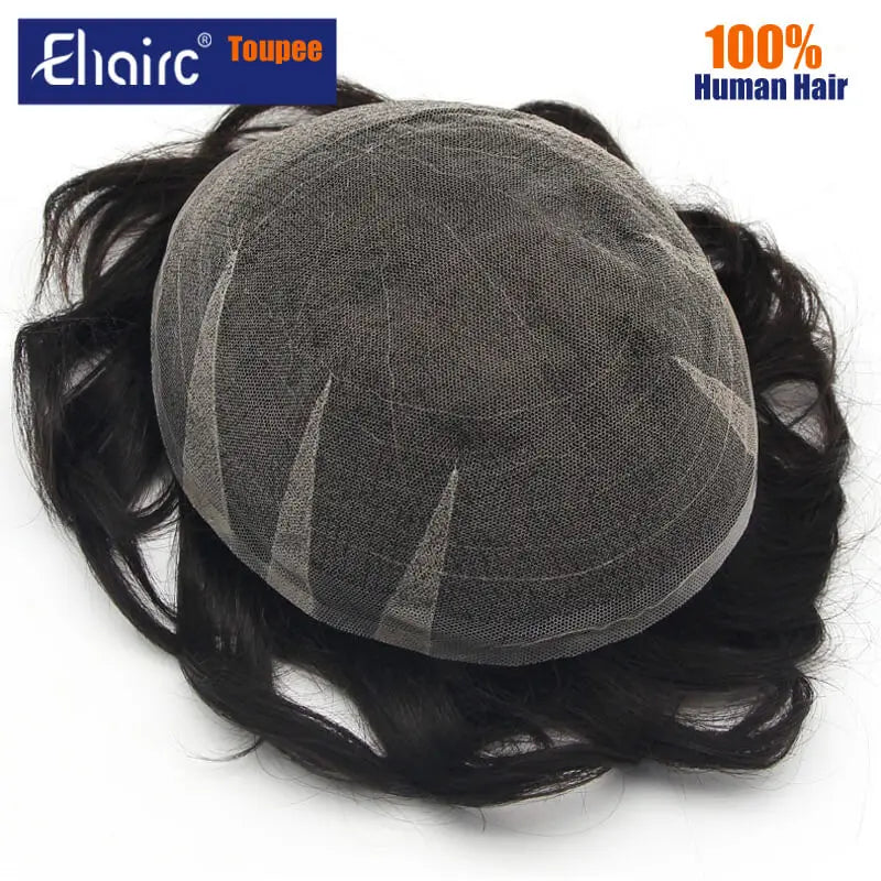 Full Swiss Lace Mens Hair Prosthesis Wig — Ultra Soft, Comfortable