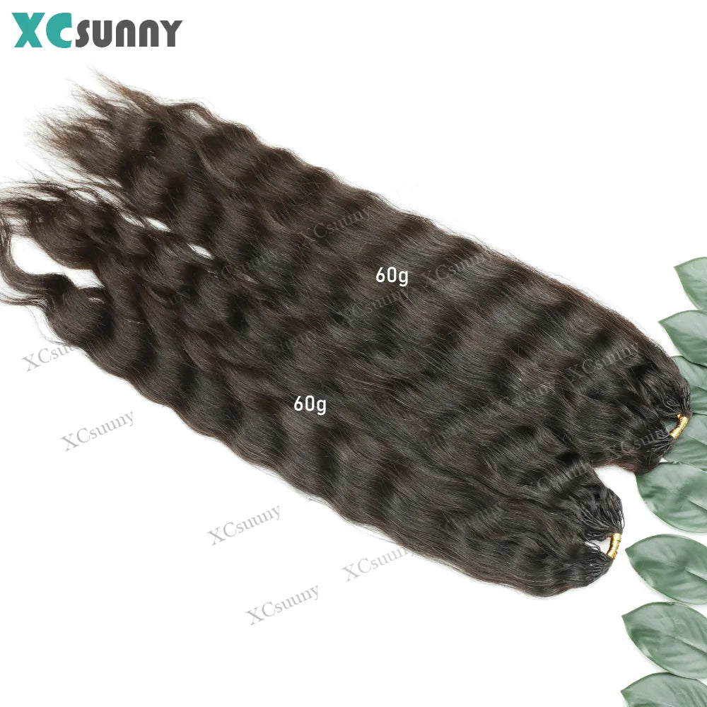 Wet Wavy Feather Crochet Human Hair Bundles Pre Separated Miracle Knots Extensions