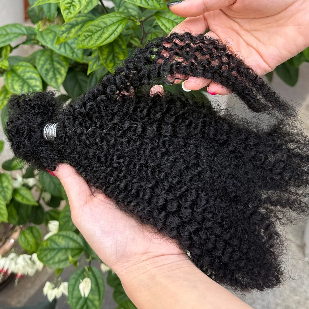 Afro Kinky Bulk Human Hair 30g/pack 16inches, 100% Micro Twist Curly Extensions